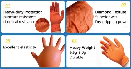 Nitrile Gloves Diamond Textured Nitrile Nitrile Gloves Black