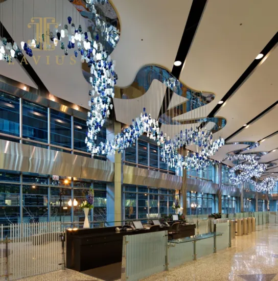 Commercial custom ceiling lobby chandelier