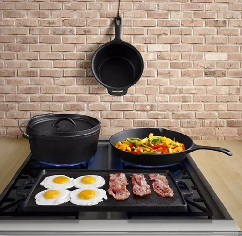 Cast Iron Dutch Oven With Grill Pan and Griddle