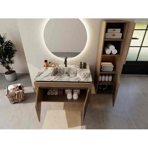 Роскошное хранение тщеславия для ванной комнаты из нержавеющей стали