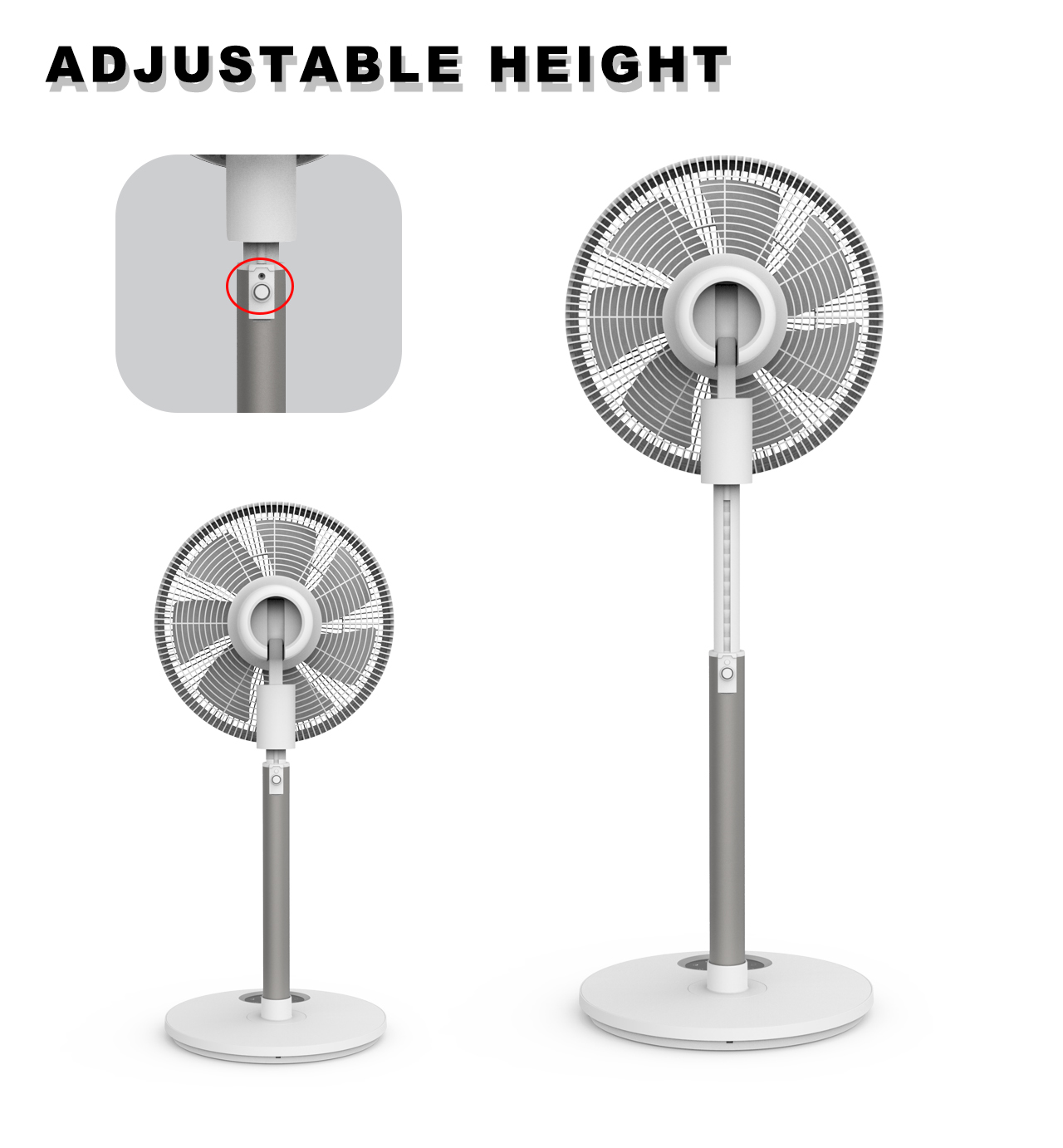 F622B Circulator Stand Fan adjustable height
