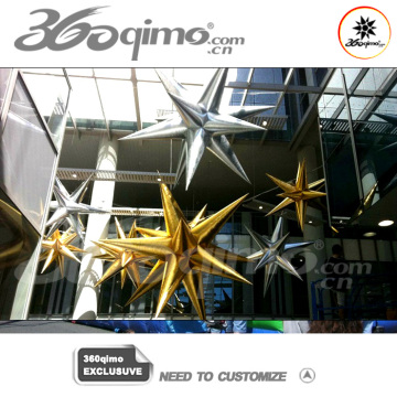 Inflatable Golden and Silvery 11-Point Stars with Lights (BMDL363)