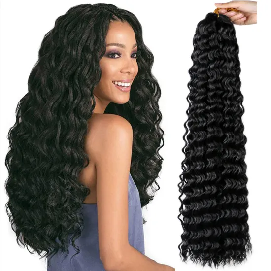 32 Inch Long Curly Braids Water Hair Synthetic Braiding Crochet Braid Hair Color Bulk Deep Wave Crochet Hair