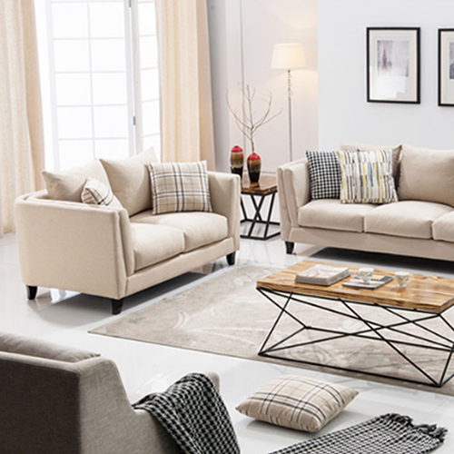 Linen Upholstered Sofa Set