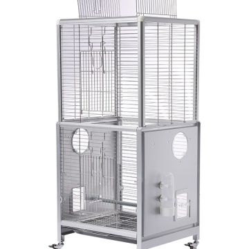Custom OEM ODM Silver Stainless Steel Bird Cages with Wheels