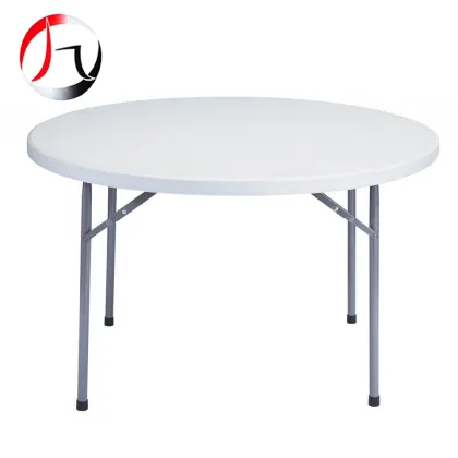 HDPE 71'' Patio Wedding Restaurant Round White Plastic Folding Table