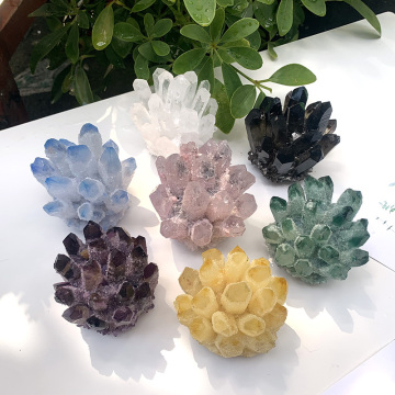 Τιμή εργοστασιακής τιμής Reiki Purple Green Phantom Crystal Cluster για διακόσμηση στο σπίτι