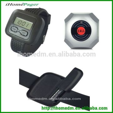 vibration tips, 433mhz, support 999pcs push button, rubber wrist bands, Waiter watch call pager