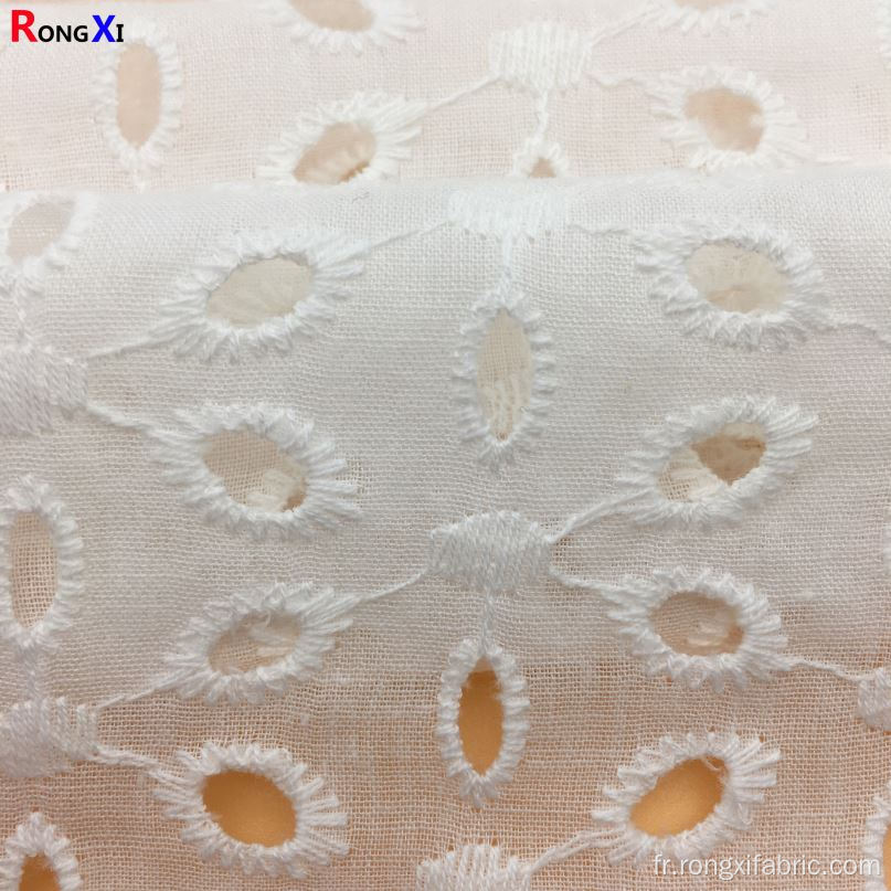 Tissu à œillets en coton Tissu en dentelle 100 % coton