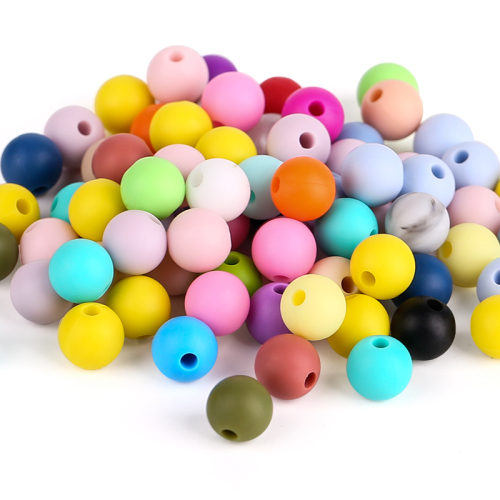 Perles de dentition en silicone rondes sans BPA