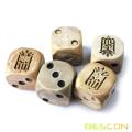 Grabado personalizado Dice Old Bone Game de hechas a mano