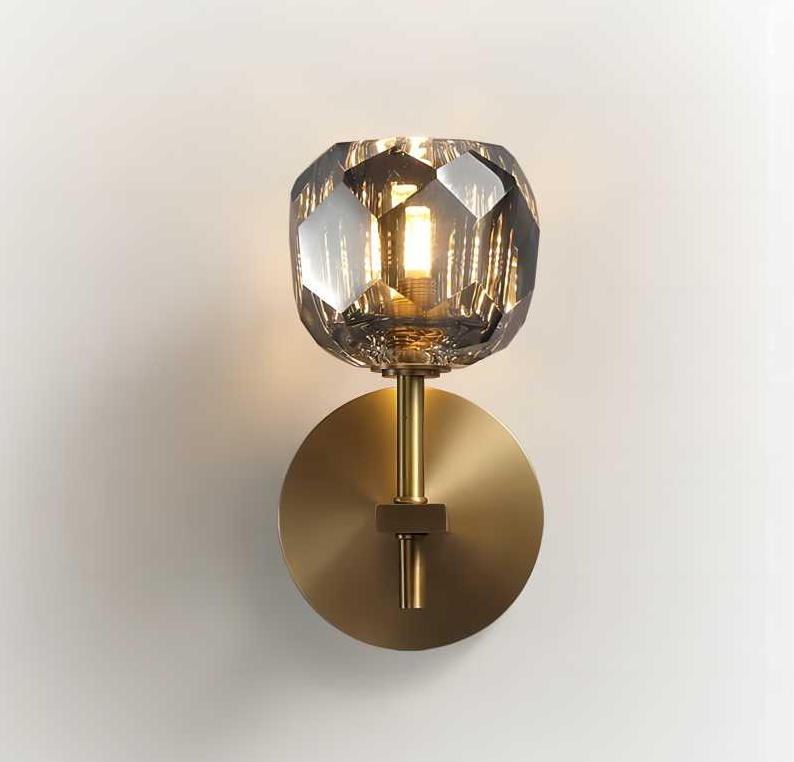 W250837 Smoke Diamond Crystal Glass Wall Sconce (2)