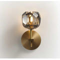 Smoke diamond crystal glass shade wall lamp