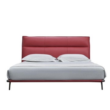 Moderna lyxiga sovrumsmöbler Set klädda Queen King Size Bed Frame Metal Ben Läder Träbäddar