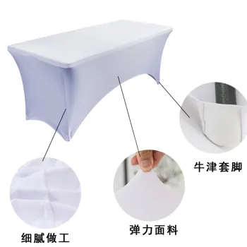 Customizable 4F6F8F Spandex Rectangular Tablecloths: Ideal for Wedding, Party, and Outdoor Event Decorations