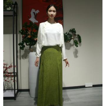 Falda larga en olivo Heritage Xiangyunsha