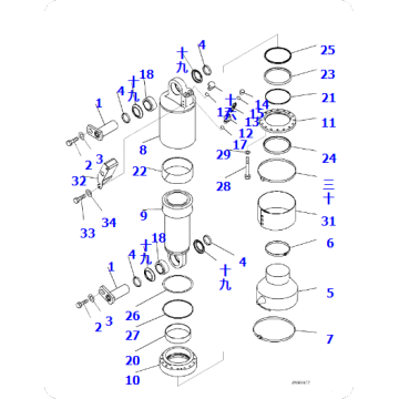 Hydraulic cylinder 56В-84-3В500 for HM400-3MO win