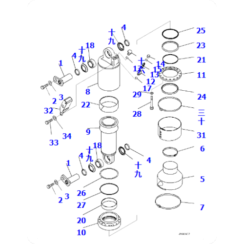 Hydraulic cylinder 56В-84-3В500 for HM400-3MO win