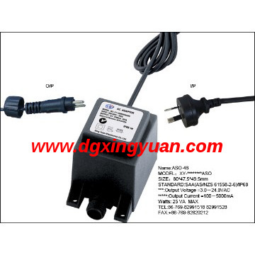 Waterproof adapter certified with SAA C-Tick 24v 1.5a outdoor transfor