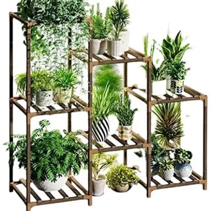 Wooden Plant Shelf and Flower Stand for Home Decor