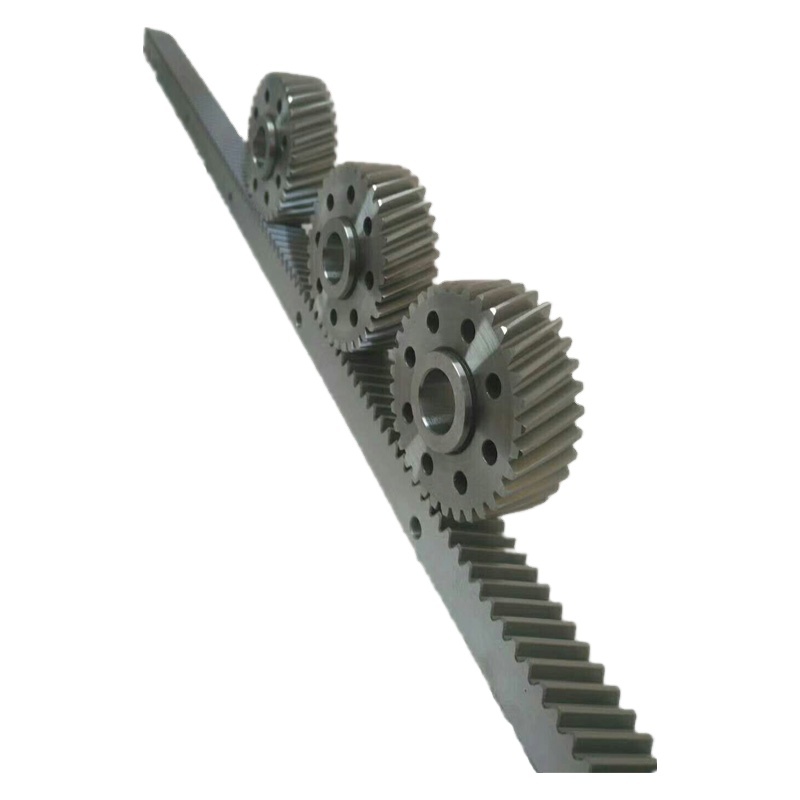Black Oxide Steel Transmission: Helical Tooth Gear Rack and Pinion System for CNC Machine Linear Motion