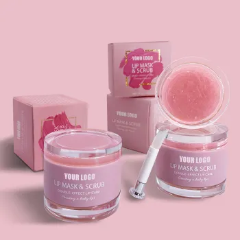 OEM Private Label Pink Lip Scrub and Moisturizing Gel 2 in 1 Lip Care Product