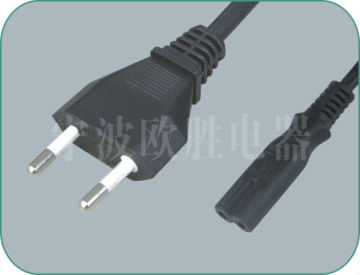 Italian IMQ 2 Pins Power Cord and plug with C7 extention connector