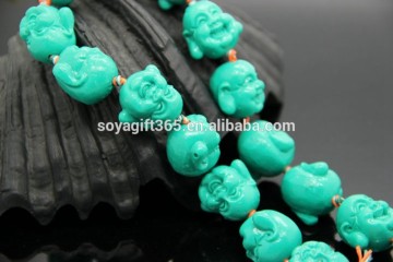Women Lake Blue Buddha Beads bracelet Buddha head bracelets Lucky Fortune Jewellery