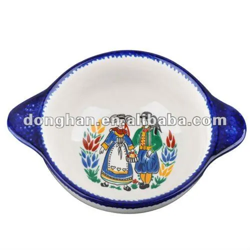 high quality ceramic soup bowl with 2 handles,