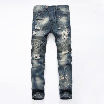 Classic shabby patch men's jeans trousers