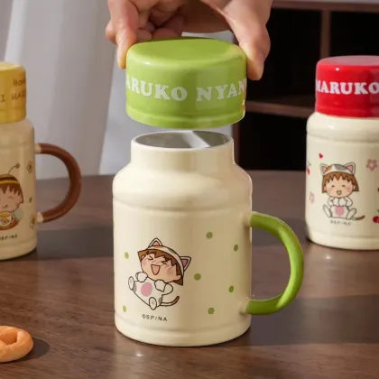 Cherri Maruko-chan Ceramic Mug - Cute and Authentic Collectible Cup for Kids and Home Use