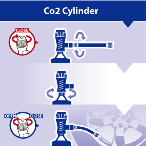 Kronyo CO2 Inflateur à vanne fileté pour Schrader