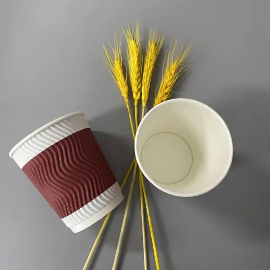 Custom Logo Ripple Wall 8oz Paper Cups