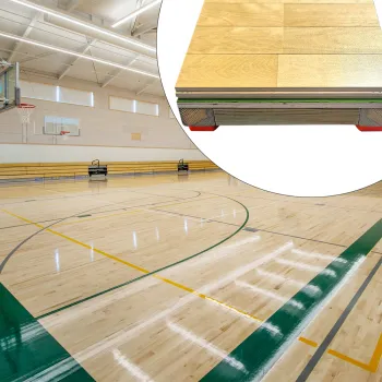 Main and auxiliary keel wooden floor for basketball court