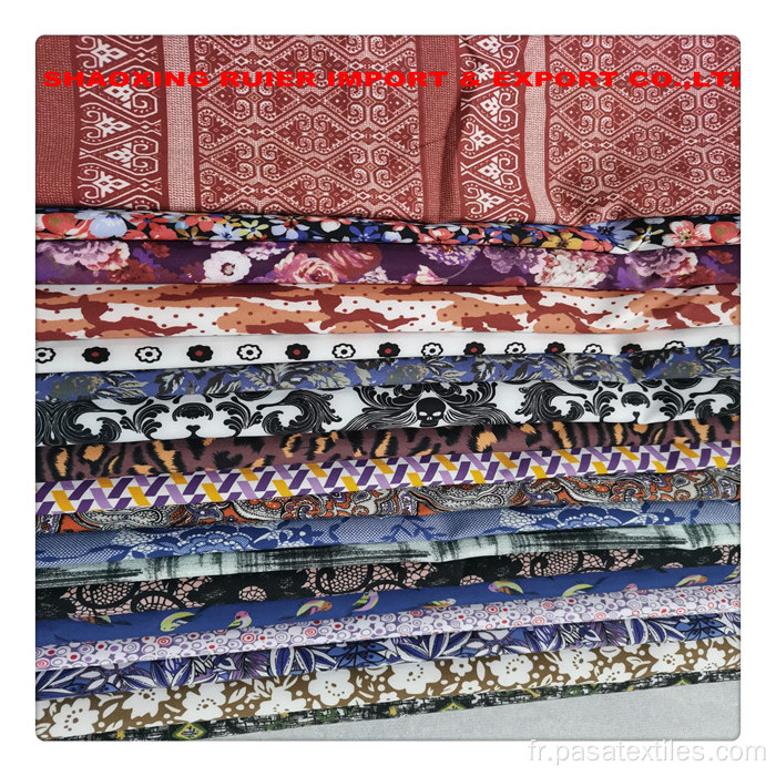 Textiles en tissu imprimé en mousseline de soie douce et élégante