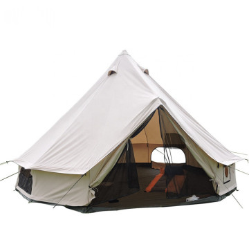 Large Space Cotton Tent Bell-Shaped Canvas Tent Mongolian Yurt for Outdoor Camping