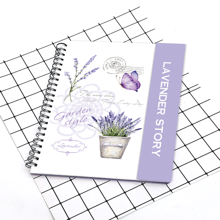 Cuaderno con broche magnético estilo lavanda personalizado