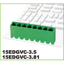 Bornier enfichable de carte PCB enfichable à vis de pas personnalisé de 3,81 mm