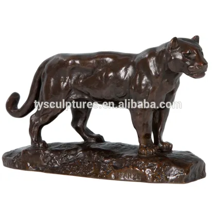 Garden decoration life size black bronze brass tiger