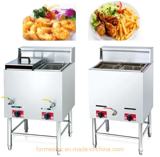 Kitchen Equipment 1-Tank 2-Basket Vertical Gas Fryer 27L Free Standing Gas Fryer