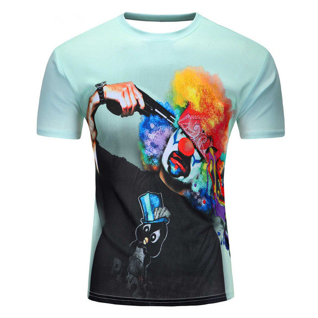 Mens 3d lion Print T shirt 100 polyester shirts