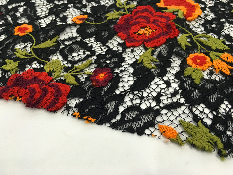 Nylon Cotton Lace Embroidery Fabric