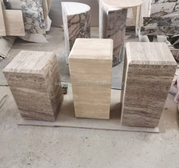 Rectangular Travertine Tile - Beige Base Tea Table