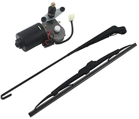 12V Electric Windshield Wiper Kit with Fiberglass Blades for Polaris Ranger