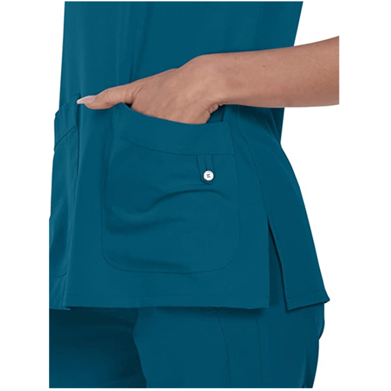 Women S 2121 Two Pocket Notch Yoke Neck Scrub Top