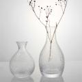 Hand Blown Transparent Embossed Crystal Glass Vase