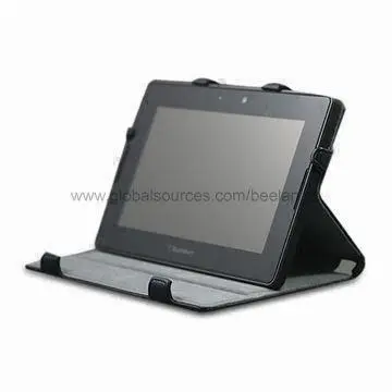Tablet PC Case, Leather Case for RIM's BlackBerry Playbook with Multi-angle Adjustable Kickstand