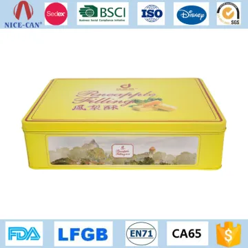 Tinplate Easy Open Lid Lectangle Metal Box Food Tin Can