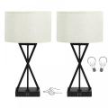 Modern 3 Way Dimmable X Shaped Bedside Lamps