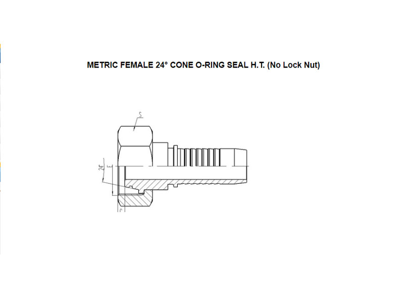 Metric Female O-Ring 24° Cone Seal H.T. 20511